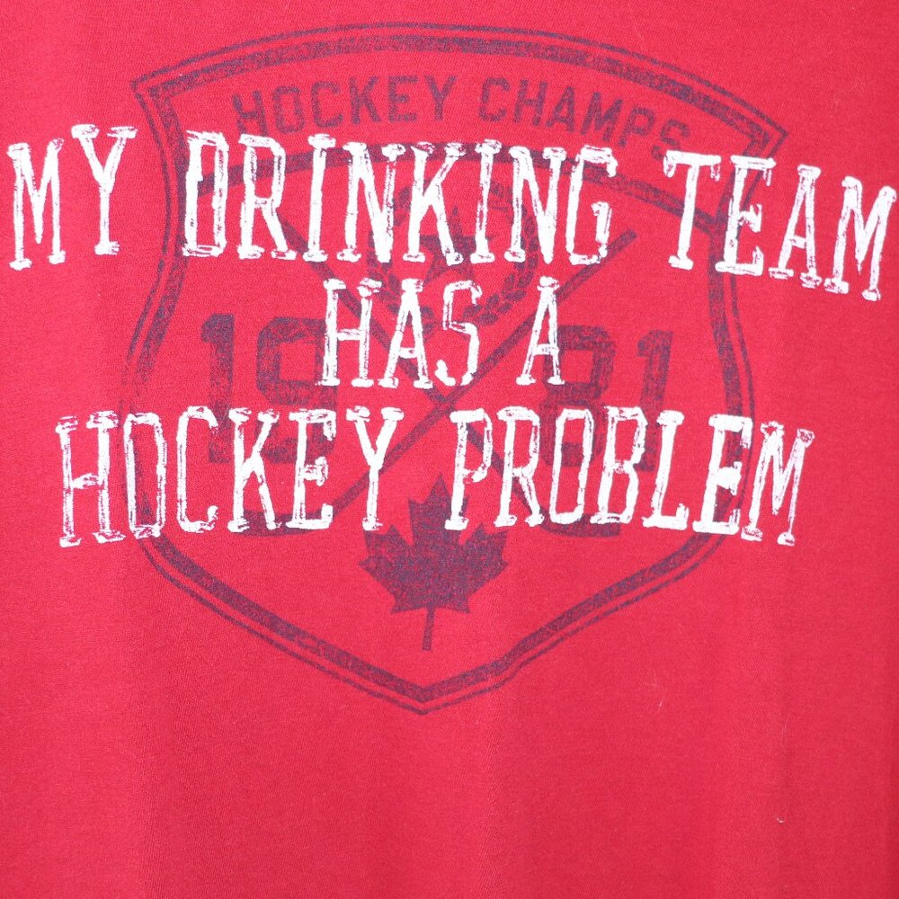 My Drinking Team Has A Hockey Problem Novelty T-Shirt - Picture 2 of 5